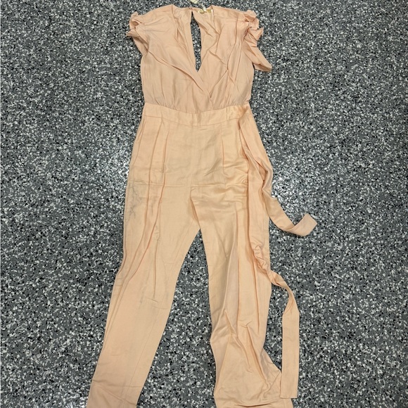 Maje jumpsuit belted cream coral size 36 - Picture 7 of 11
